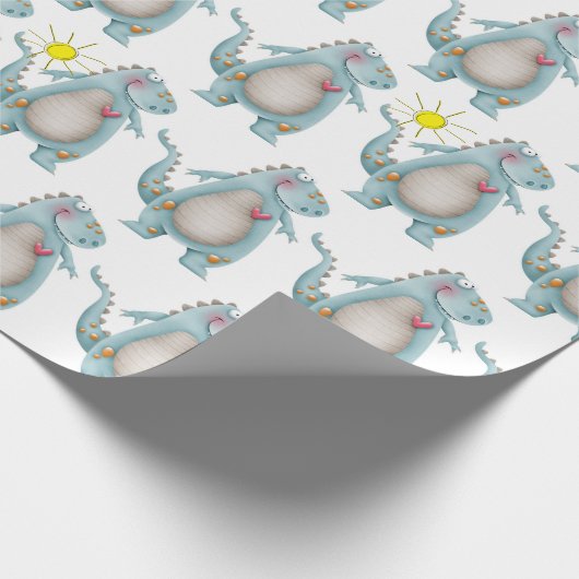 Verpakkingspapier - Blauw dun duinontwerp 2 Cadeaupapier (Hoek)