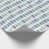 Verpakkingspapier - Blauw, groen en grijs afval Cadeaupapier (Hoek)