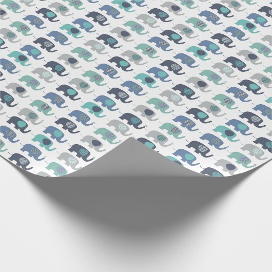 Verpakkingspapier - Blauw, groen en grijs afval Cadeaupapier (Hoek)