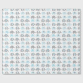 Verpakkingspapier - Blauwe olifanten Cadeaupapier (Vlak)