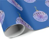 Verpakkingspapier - boomversiering op donkerblauw cadeaupapier (Rol Hoek)