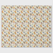 Verpakkingspapier - bosdieren 2 cadeaupapier (Vlak)