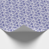 Verpakkingspapier - Frans Paisley Shabby Chic Blue Cadeaupapier (Hoek)