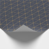 Verpakkingspapier - Geometrisch goud en blauw patr Cadeaupapier (Hoek)