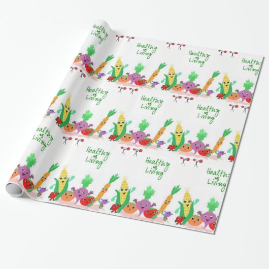 Verpakkingspapier Gezondheidsvoedingsmiddelen Cadeaupapier (Uitgerold)