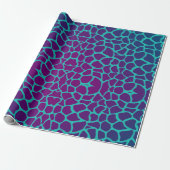 Verpakkingspapier - Giraffe roze/blauw Cadeaupapier (Uitgerold)