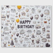 Verpakkingspapier Happy Birthday Cadeaupapier (Vlak)