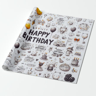 Verpakkingspapier Happy Birthday Cadeaupapier