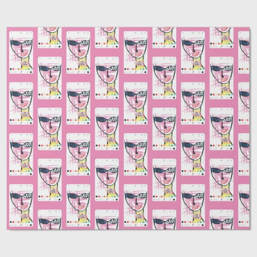Verpakkingspapier - Het meisje is roze Cadeaupapier (Vlak)