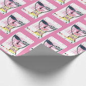 Verpakkingspapier - Het meisje is roze Cadeaupapier (Hoek)
