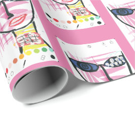 Verpakkingspapier - Het meisje is roze Cadeaupapier