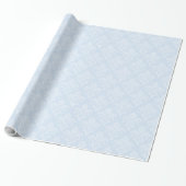 Verpakkingspapier - Icy Blue Damask Cadeaupapier (Uitgerold)