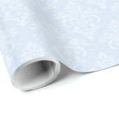 Verpakkingspapier - Icy Blue Damask Cadeaupapier (Rol Hoek)