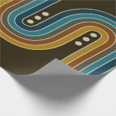 Verpakkingspapier in drievoudig Stip - bruin Cadeaupapier (Hoek)