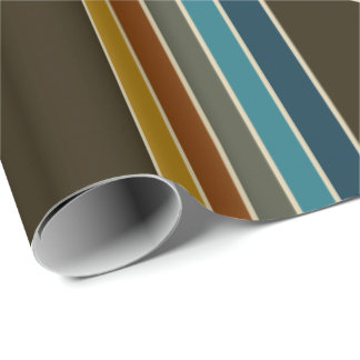 Verpakkingspapier in drievoudig Stip - bruin Cadeaupapier