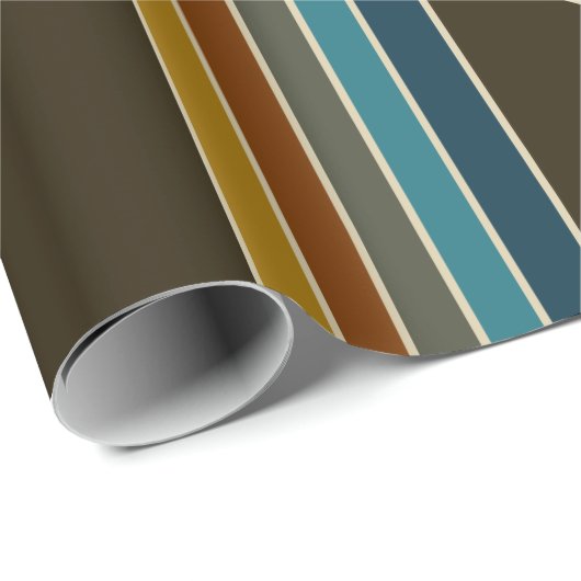 Verpakkingspapier in drievoudig Stip - bruin Cadeaupapier (Rol Hoek)