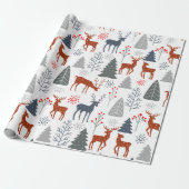 Verpakkingspapier Kerst Hertenboom Scandinavisch Cadeaupapier (Uitgerold)
