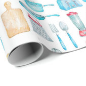 Verpakkingspapier - keukengereedschap cadeaupapier (Rol Hoek)