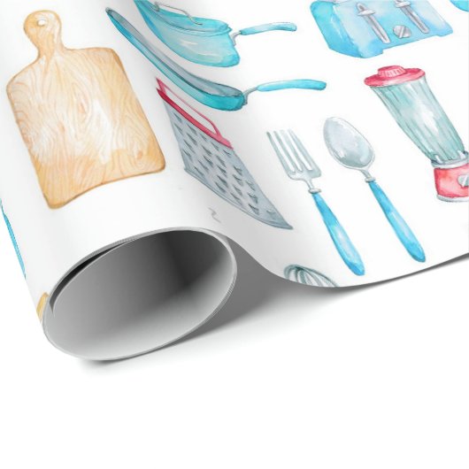 Verpakkingspapier - keukengereedschap cadeaupapier (Rol Hoek)