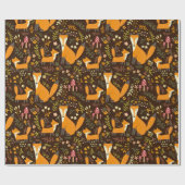 Verpakkingspapier - Kleine vossenfamilie Cadeaupapier (Vlak)