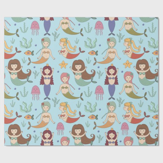 Verpakkingspapier - Laten we zeemeerminnen zijn Cadeaupapier (Vlak)