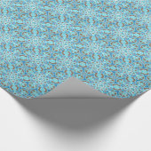 Verpakkingspapier met blauw medaillon cadeaupapier (Hoek)
