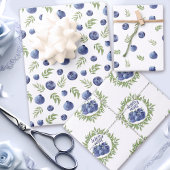 Verpakkingspapier met bosbessen inpakpapier vel