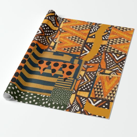verpakkingspapier met de afrikaanse textielinspira cadeaupapier (Uitgerold)