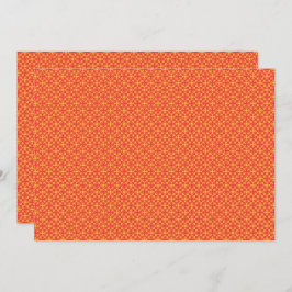 Verpakkingspapier met een patroon met sinaasappel, bedankkaart