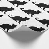 Verpakkingspapier met een zwart-wit kattenontwerp cadeaupapier (Hoek)