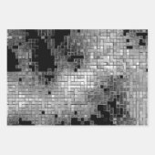 Verpakkingspapier met grijs chroompatroon inpakpapier vel (Voorkant 3)