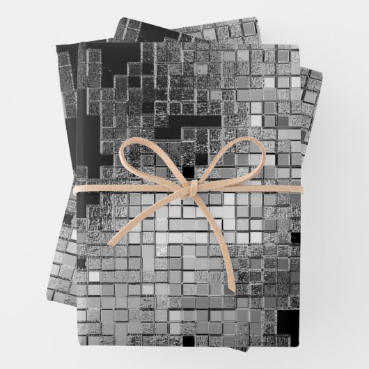 Verpakkingspapier met grijs chroompatroon inpakpapier vel (In situ)