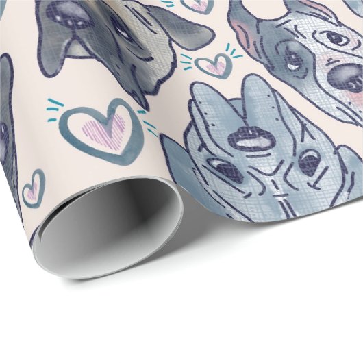 Verpakkingspapier met groot gesteente handgeschild cadeaupapier (Rol Hoek)