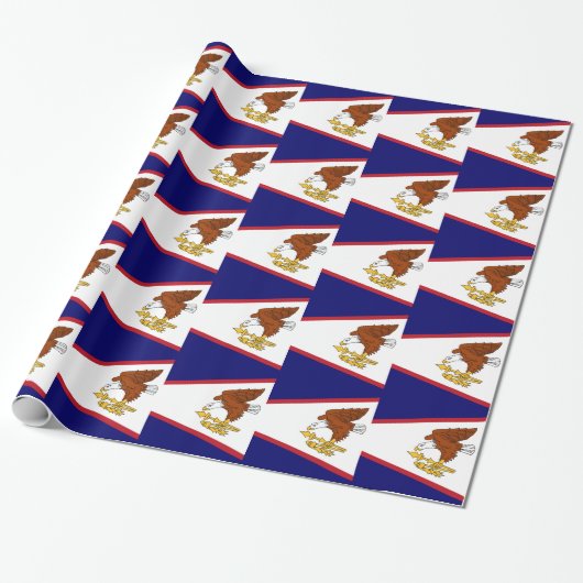 Verpakkingspapier met vlag van de Amerikaanse Samo Cadeaupapier (Uitgerold)