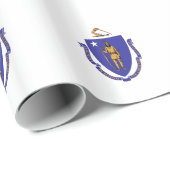Verpakkingspapier met vlag van Massachusetts Cadeaupapier (Rol Hoek)