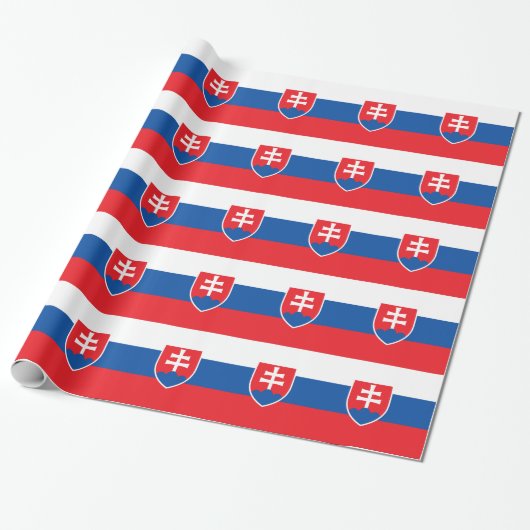 Verpakkingspapier met vlag van Slowakije Cadeaupapier (Uitgerold)