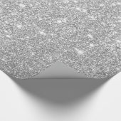 Verpakkingspapier - mousserende zilver cadeaupapier (Hoek)