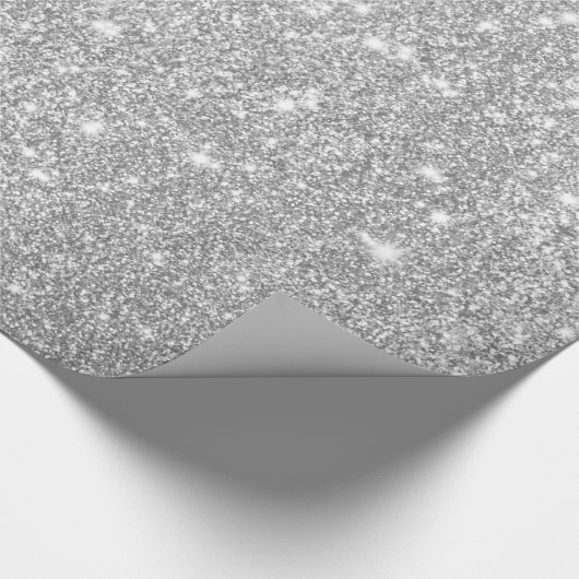 Verpakkingspapier - mousserende zilver cadeaupapier (Hoek)