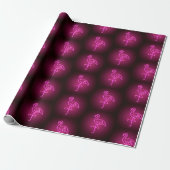 Verpakkingspapier - Neon Lights Flamingo's Cadeaupapier (Uitgerold)