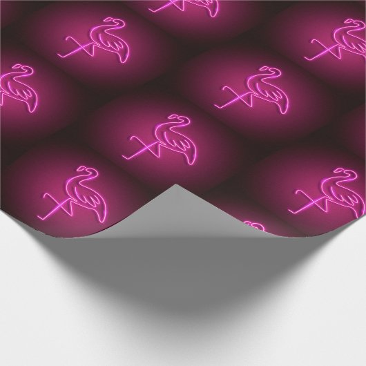 Verpakkingspapier - Neon Lights Flamingo's Cadeaupapier (Hoek)