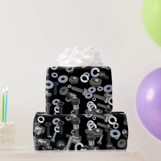 Verpakkingspapier - Noten en bouten Cadeaupapier (Feestgeschenken)