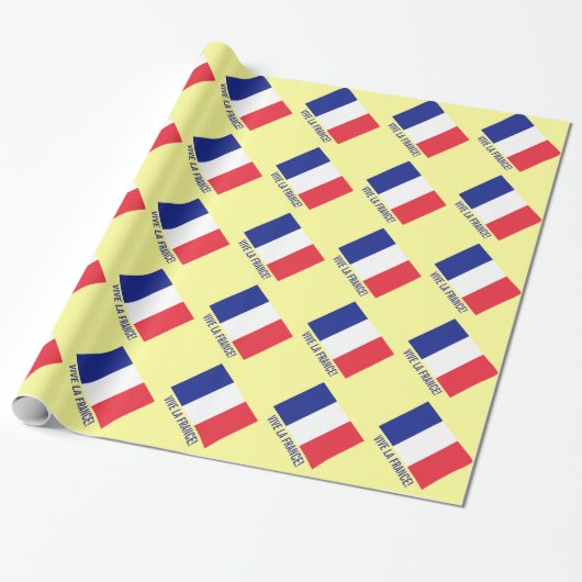 verpakkingspapier onder Franse vlag | Vive la Fran Cadeaupapier (Uitgerold)