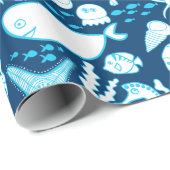 Verpakkingspapier | Onder Zee viswalviskrab Cadeaupapier (Rol Hoek)