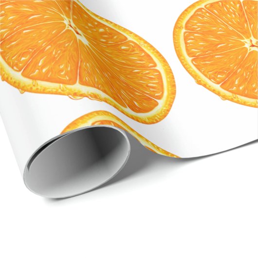 Verpakkingspapier - Oranje slice Cadeaupapier (Rol Hoek)