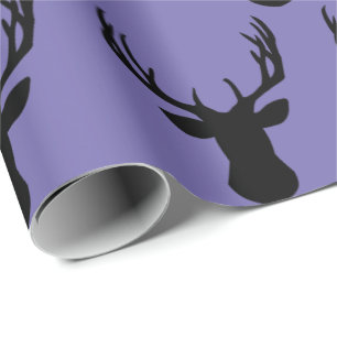 Verpakkingspapier - Periwinkle Slag Deer Head Cadeaupapier