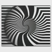 Verpakkingspapier - Psychedelic Art Swirl B/W Cadeaupapier (Vlak)