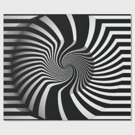 Verpakkingspapier - Psychedelic Art Swirl B/W Cadeaupapier