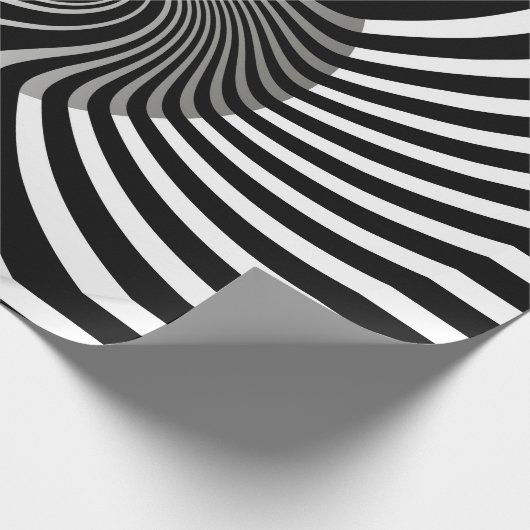 Verpakkingspapier - Psychedelic Art Swirl B/W Cadeaupapier (Hoek)
