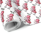 Verpakkingspapier, roodborstantenne cadeaupapier (Rol Hoek)