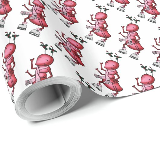 Verpakkingspapier, roodborstantenne cadeaupapier (Rol Hoek)